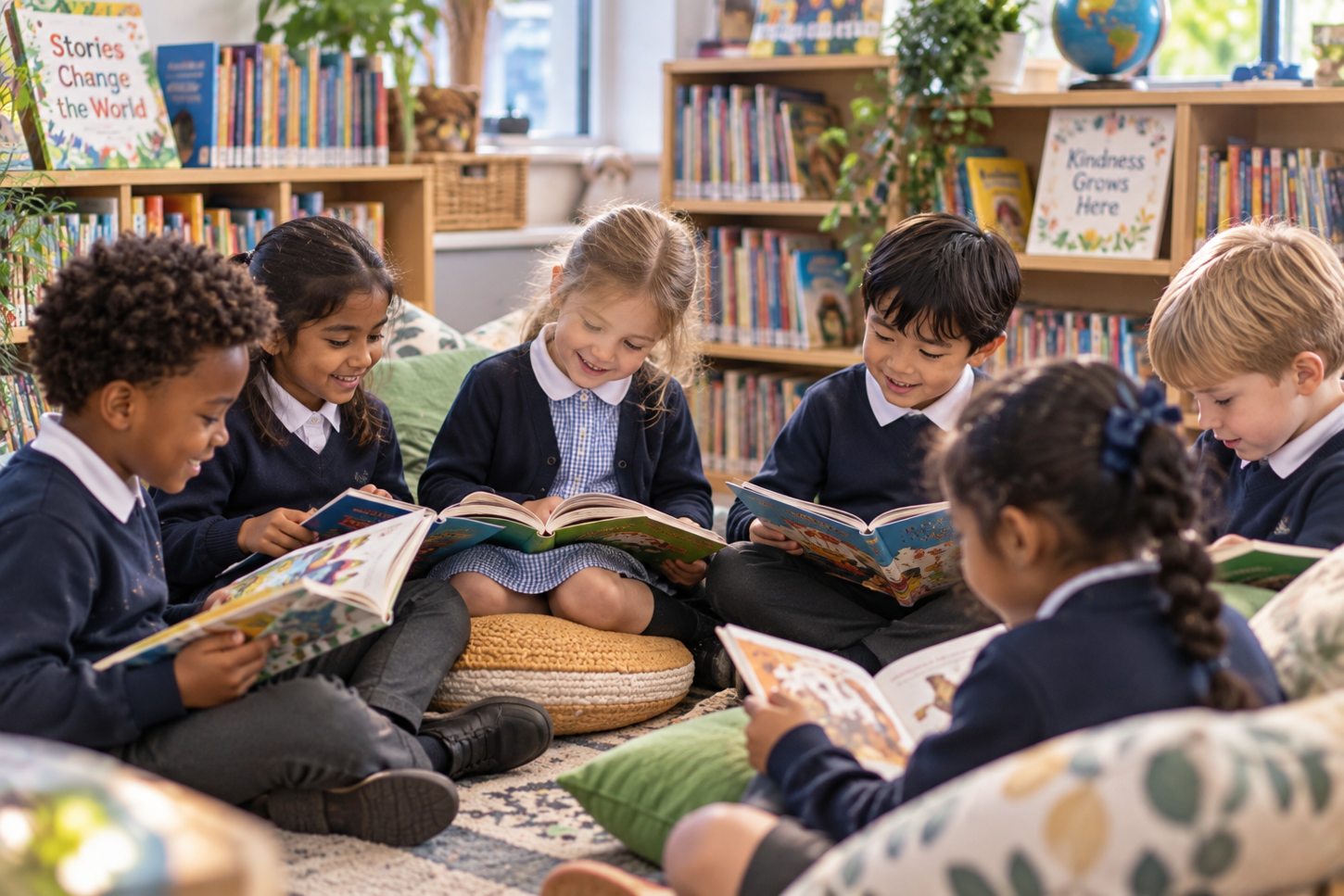 Children enjoying reading